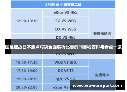 国足迎战日本焦点对决全面解析比赛时间赛程安排与看点一览